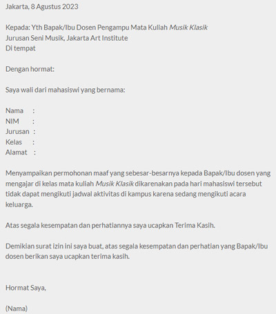 Contoh Surat Izin 5