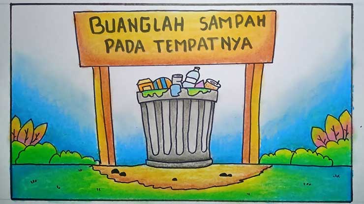 poster buang sampah anak sd kelas 5