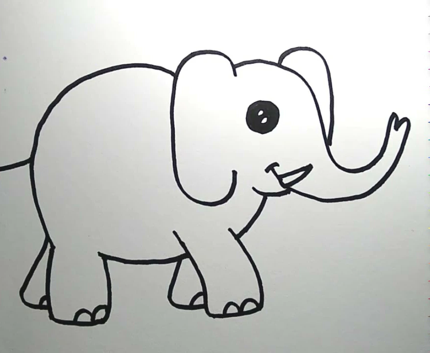 3. Menghapus Garis Bantu dan Menggambar Detail Gajah