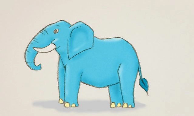 4. Mewarnai Gajah dengan Pensil Warna