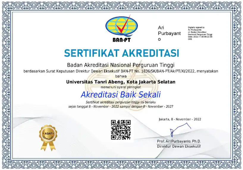 Akreditasi Tanri Abeng University