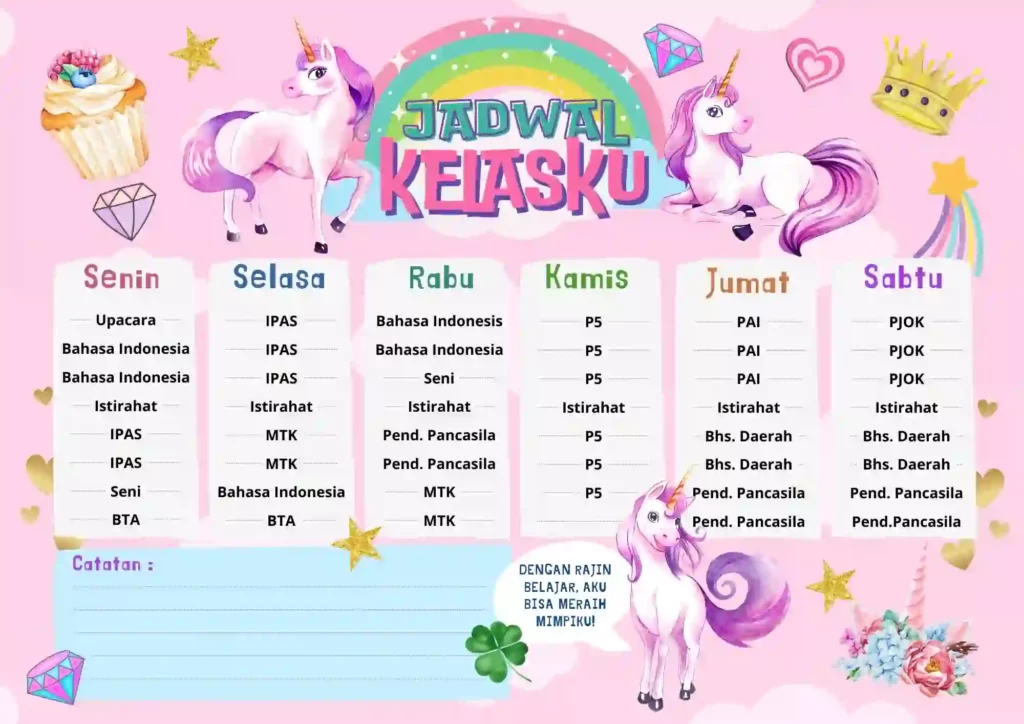 Contoh Jadwal Pelajaran Kelas 5 Kurikulum Merdeka